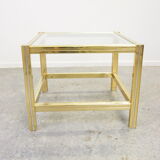 Vintage brass Hollywood Regency sidetable Belgochrom