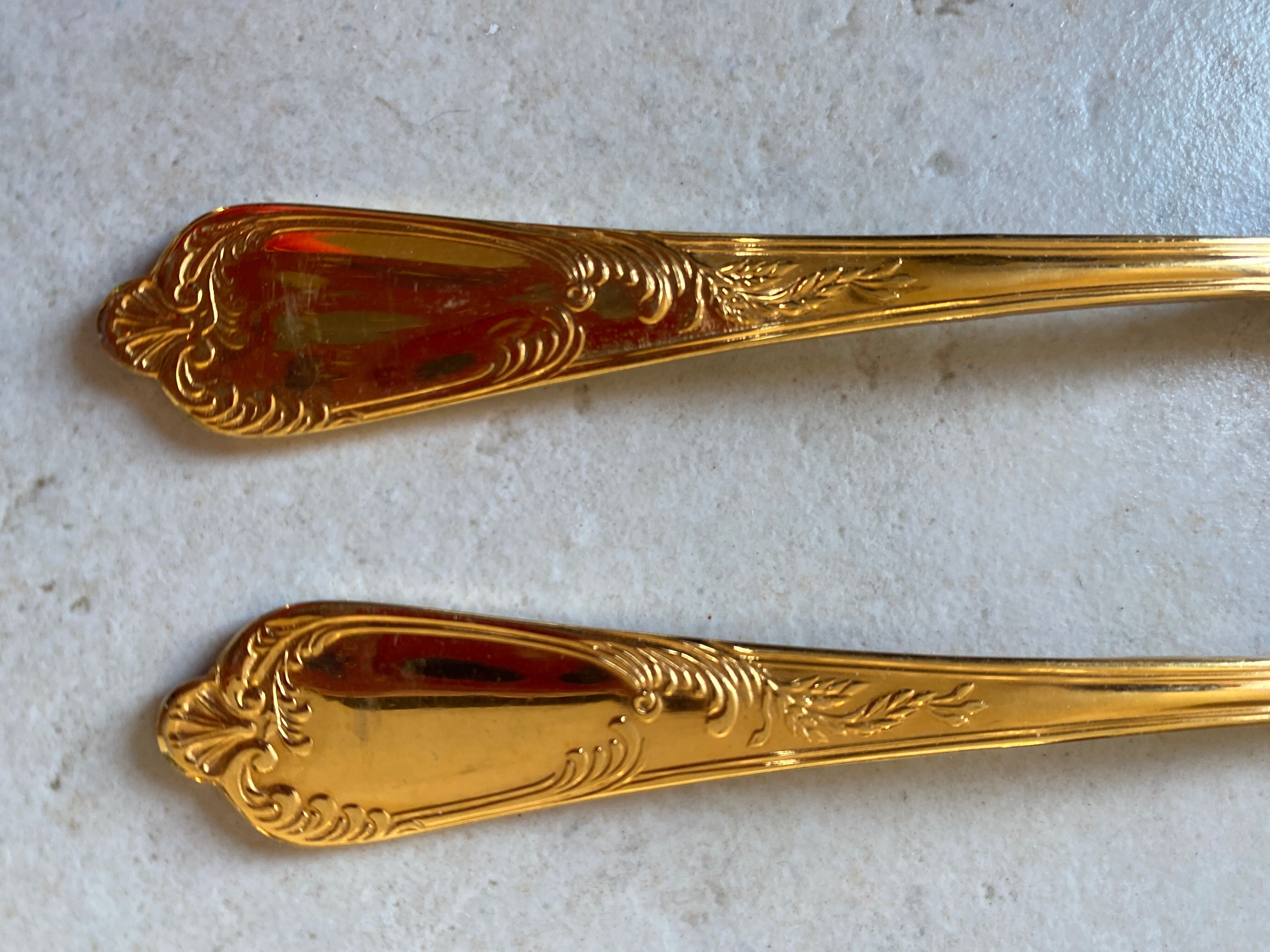 Vintage golden teaspoons