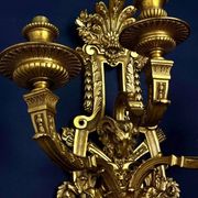 A pair of important gilt bronze wall sconces, Louis XVI style, 19th century.