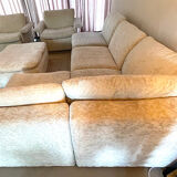 Modular corner sofa white pluche 7 elements