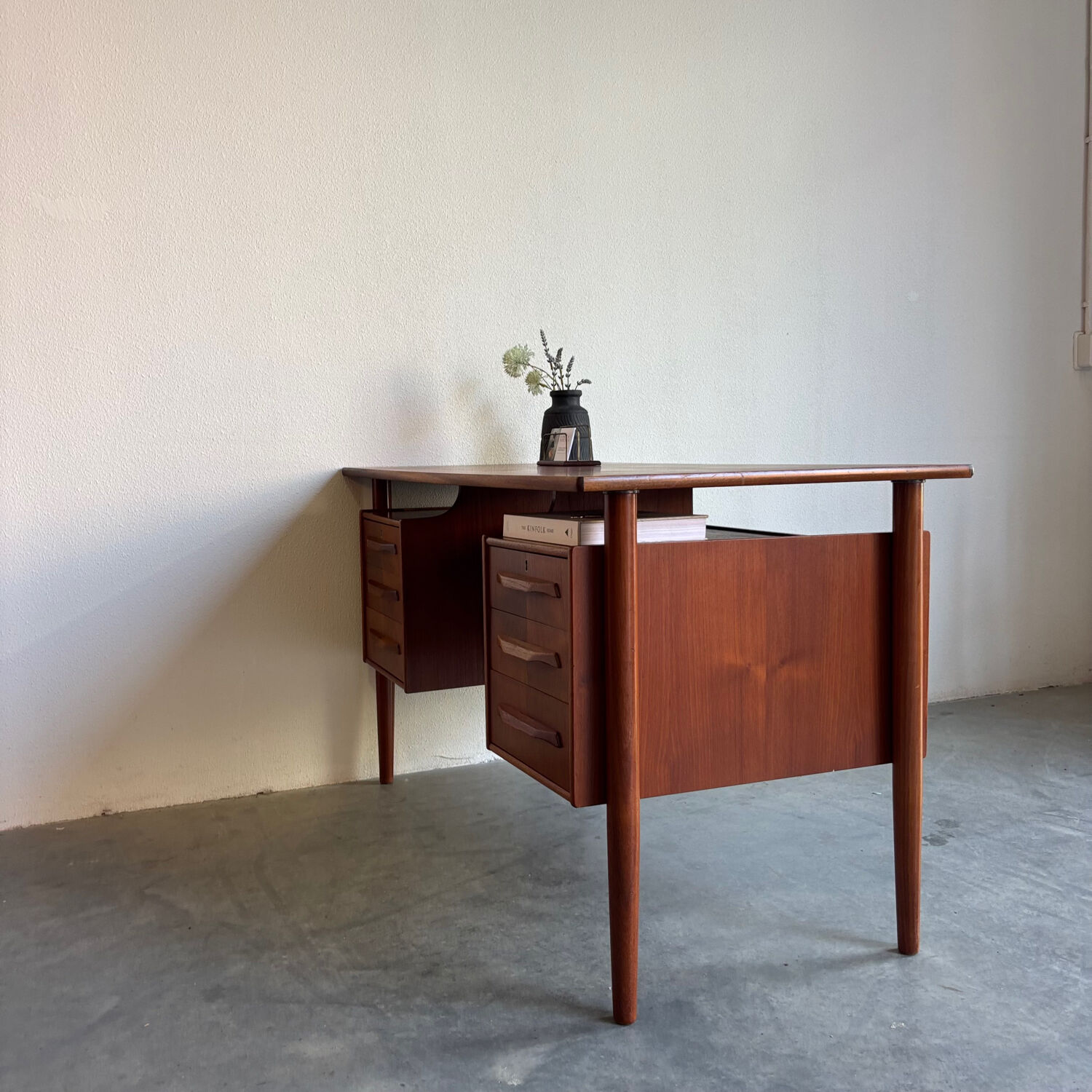 Vintage Danish freestanding desk teak
