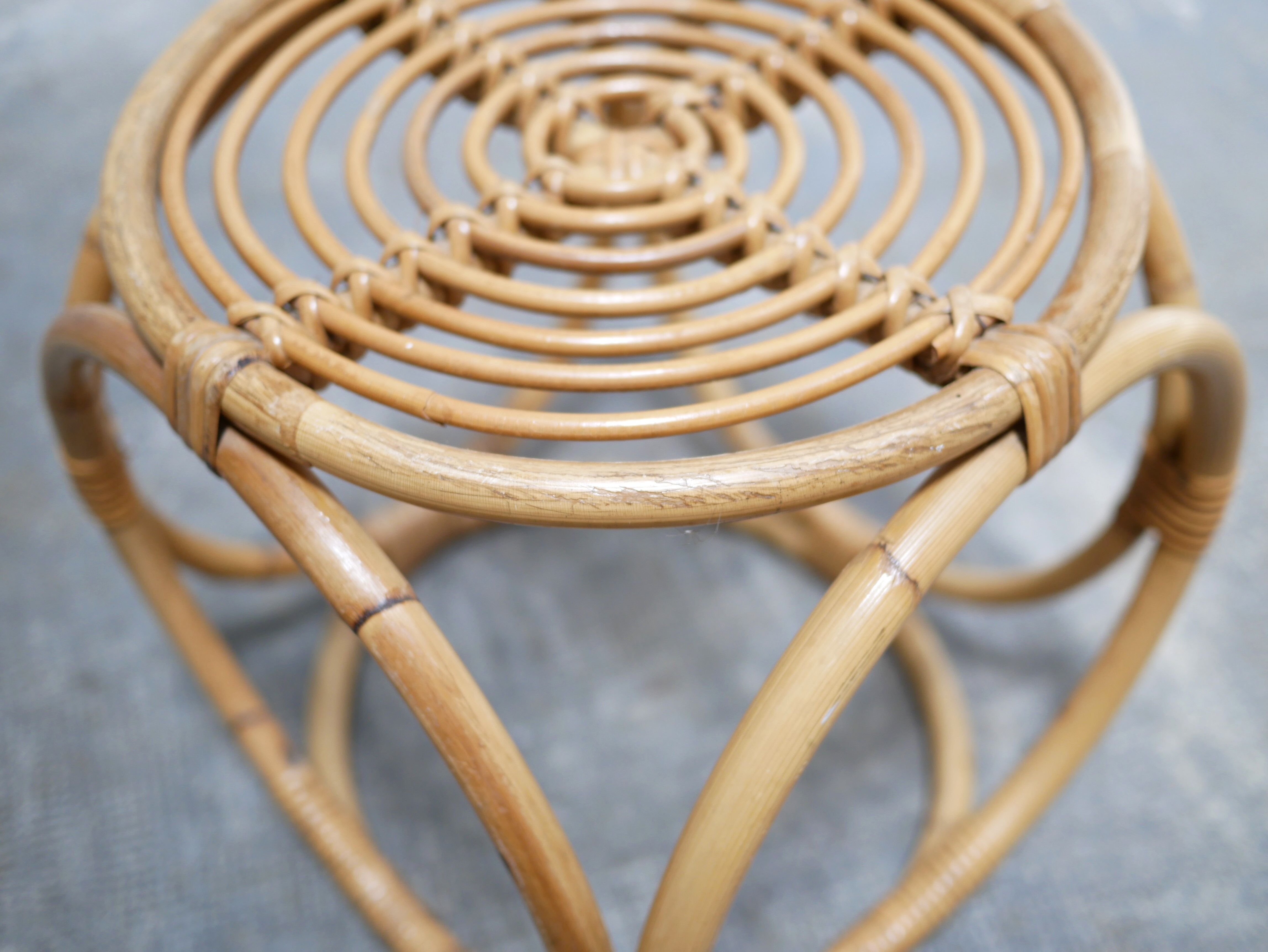 Vintage rattan side table