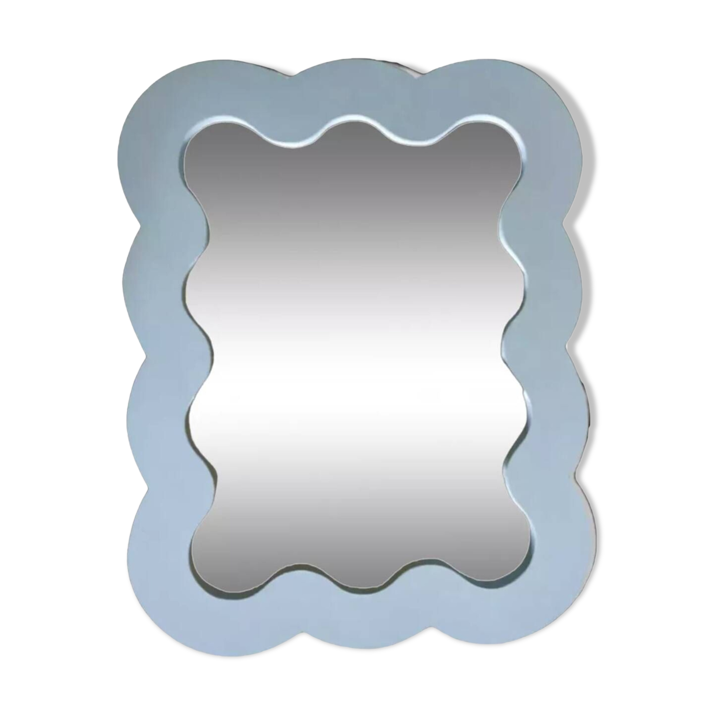 Miroir nuage en bois ondulé
