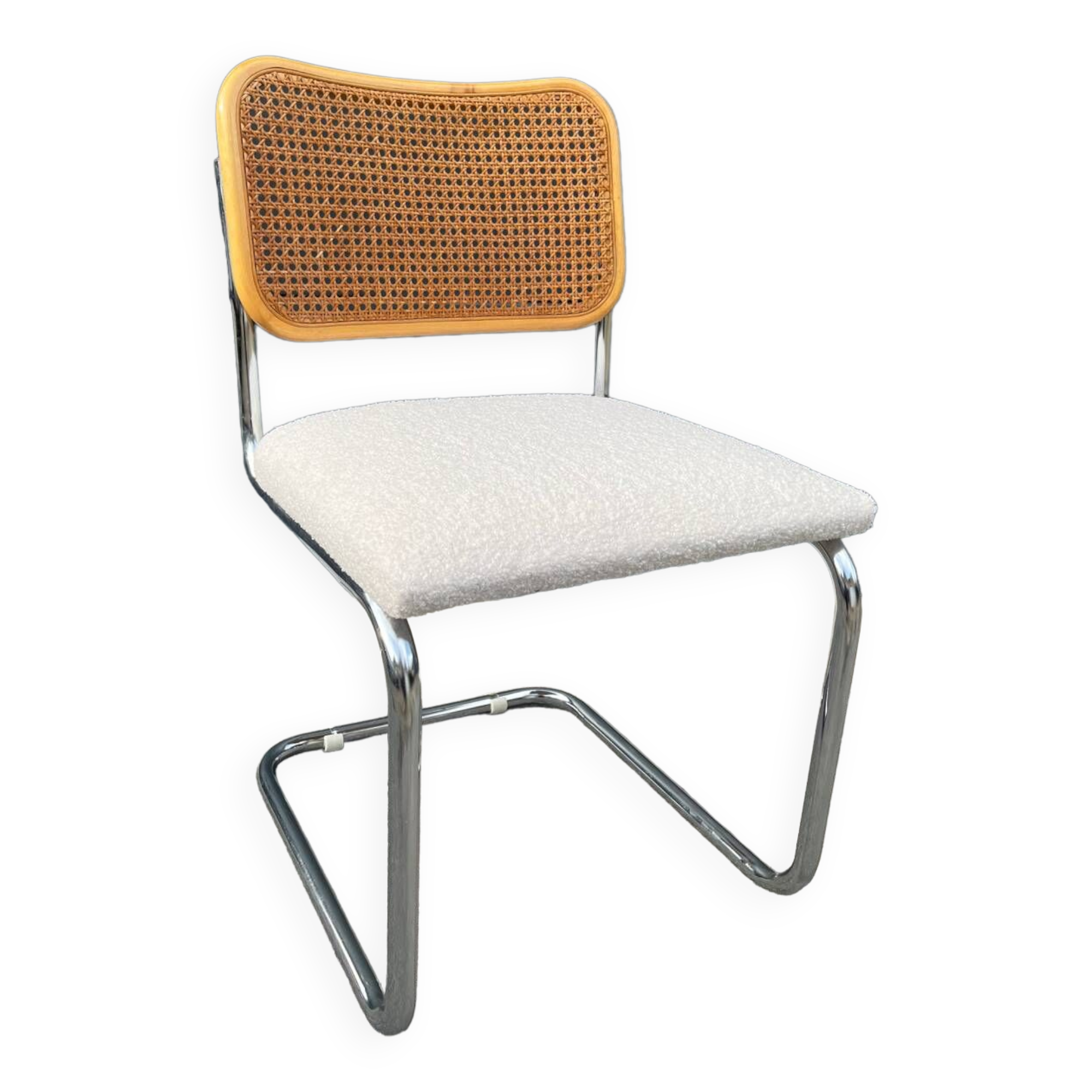 Chaise B32 Marcel Breuer Cesca tissu bouclette