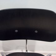 Set of four Egon Eiermann model SE 68 chairs in black lacquered plywood and steel.
