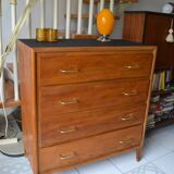 Chest of drawers 60s 4 drawers blond oak