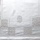 nappe de cérémonie 19 ème monogrammée « GB » 2m25 x 2m55