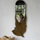 Brass flower oval mirror 1960