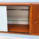 A.R.P. – Wall-mounted furniture in teak and opaline glass, 1950s