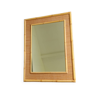Miroir vintage en rotin Dal Vera