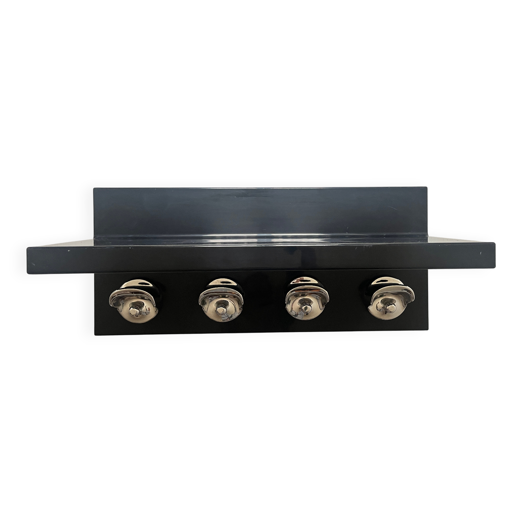 Large black magazine rack by Giotto Stoppino for Kartell, Italy 1970.