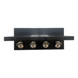 Large black magazine rack by Giotto Stoppino for Kartell, Italy 1970.