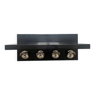 Large black magazine rack by Giotto Stoppino for Kartell, Italy 1970.