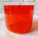 2 large vintage orange glass tealight holders, France, Mikasa mouth-blown