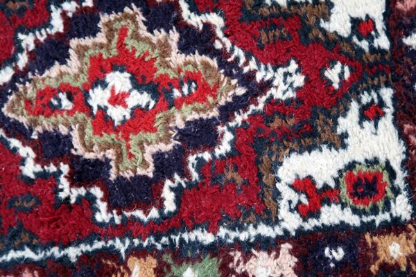 Tapis vintage du Moyen-Orient Hamadan fait main en laine – 40 x 59 cm