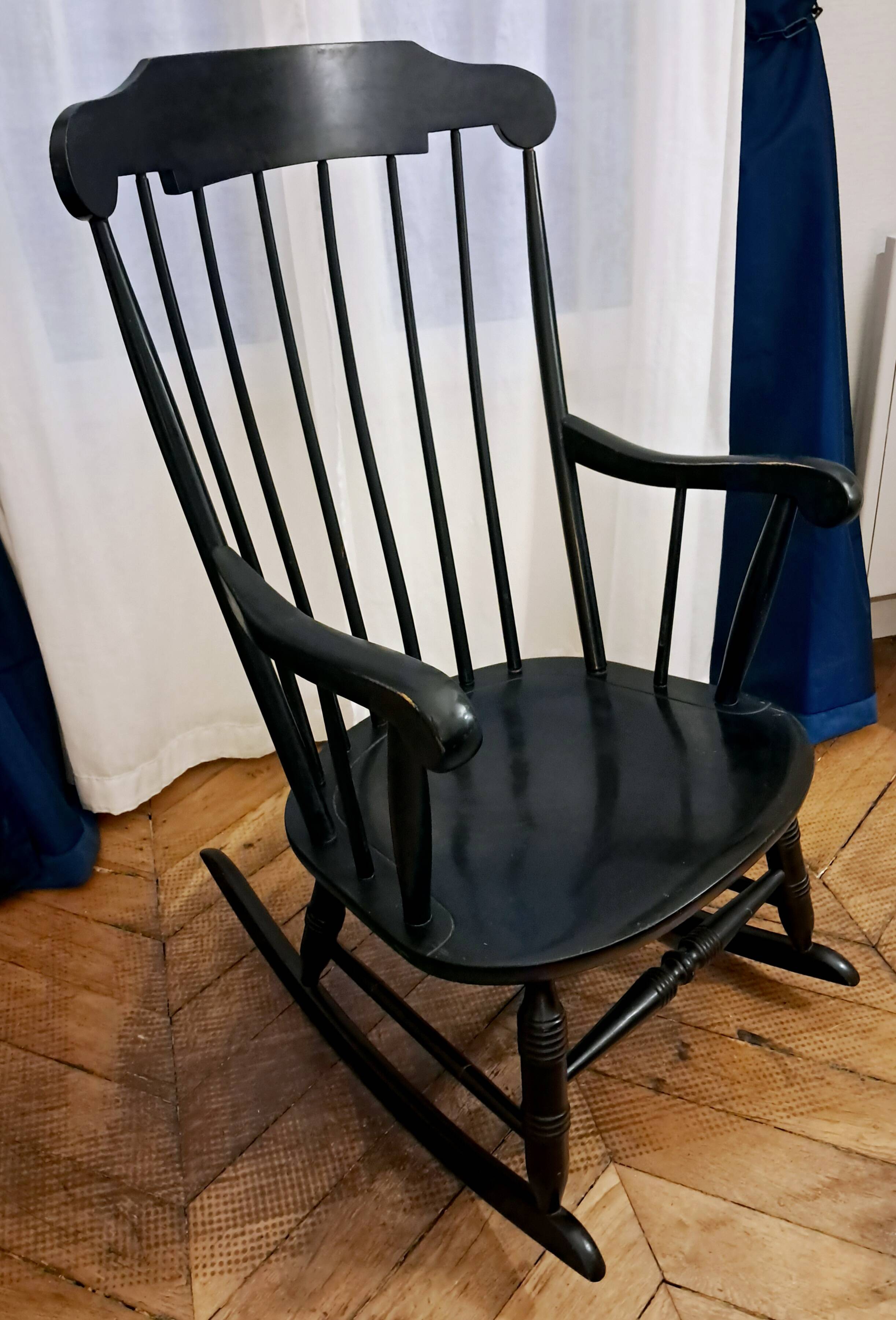 Black rocking chair/rocking seat Stol Kamnik Yugoslavia. 1960s