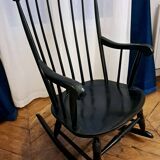 Black rocking chair/rocking seat Stol Kamnik Yugoslavia. 1960s