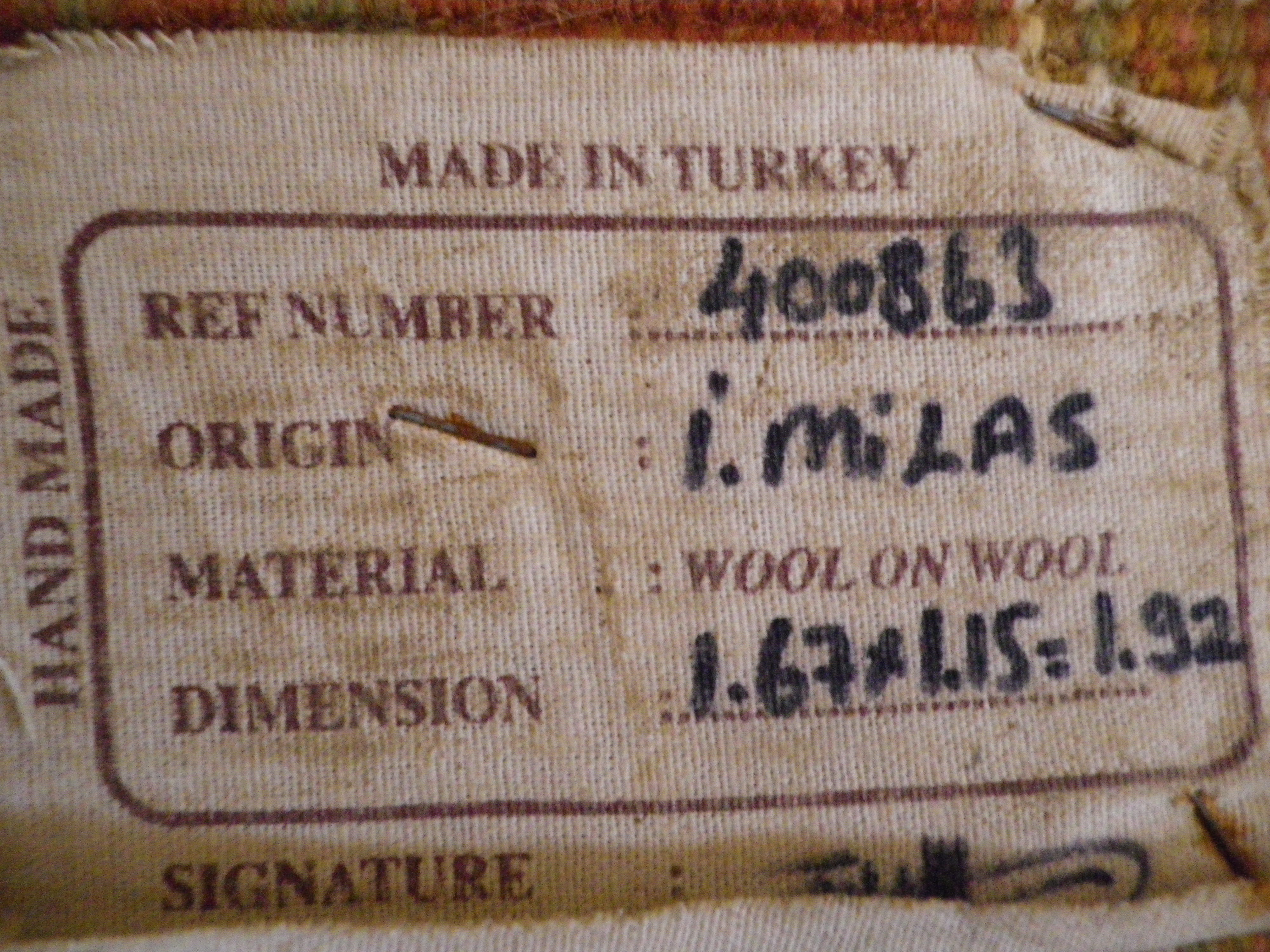 Handmade Anatolian carpet of 1.67x1.15 m