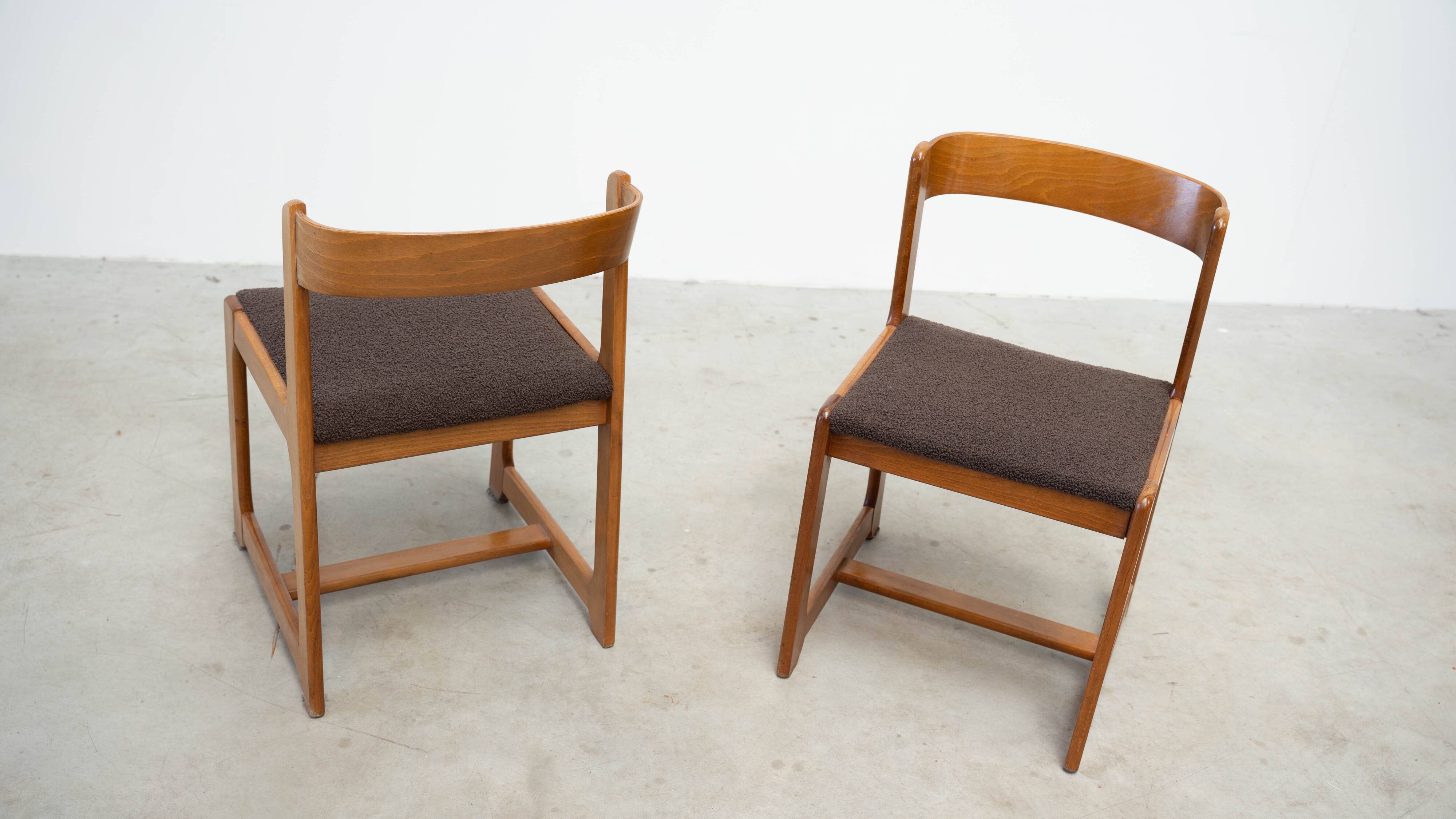 Set of four Italian dining chairs attr. to Willy Rizzo