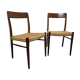 Pair of Danish chairs in teak and rope from the 60s/70s