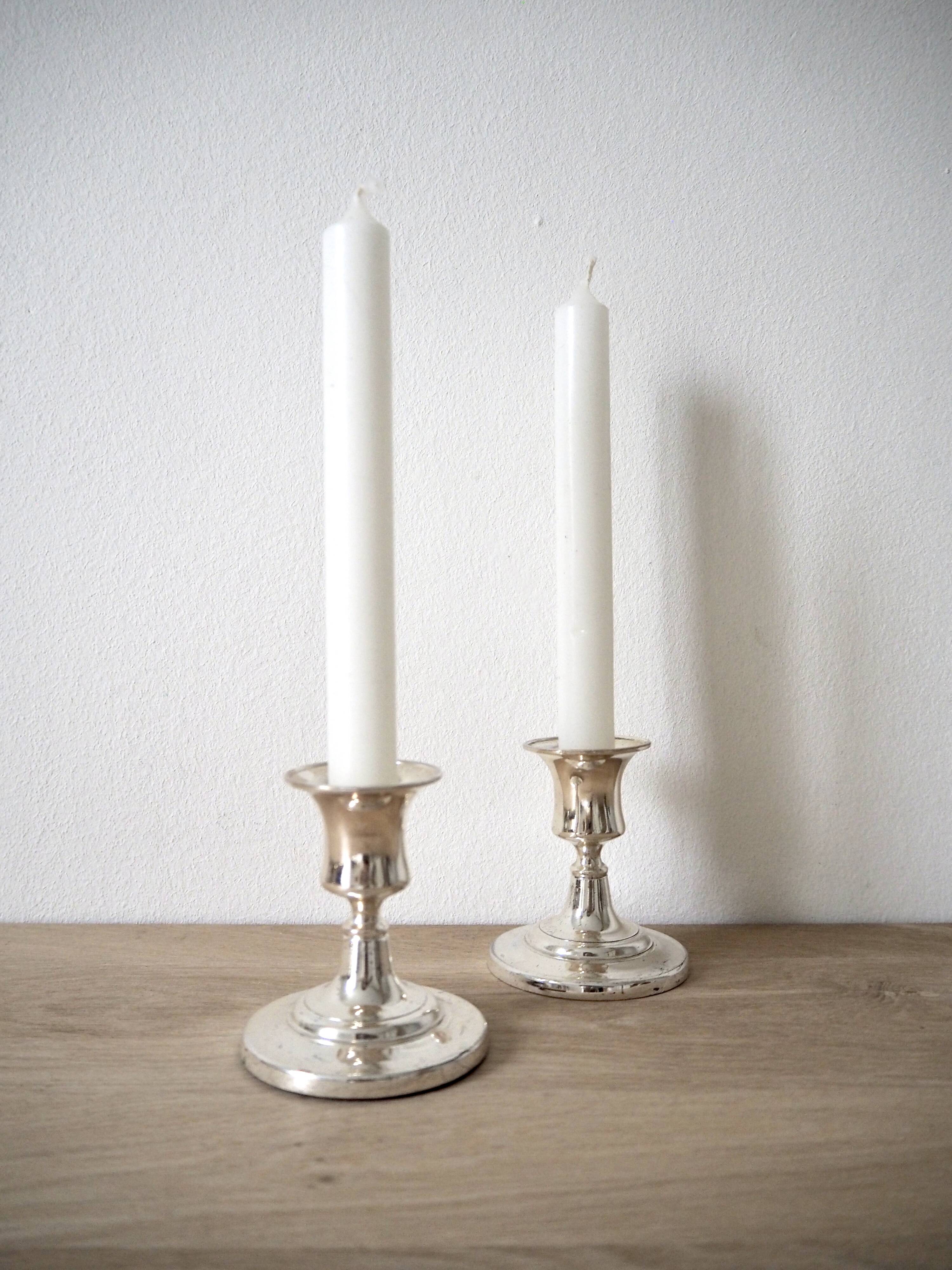 Pair of silver candle holders