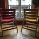 Vintage foldable wooden armchair