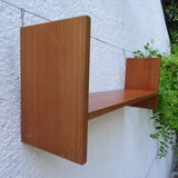 Pair of teak wall shelves