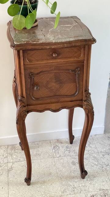 TABLE de Chevet Style Louis XV MARBRE