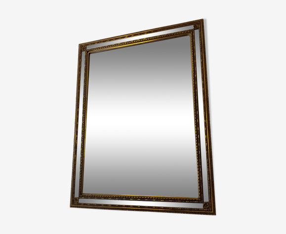 Miroir deknudt doré à parcloses des années 60-70