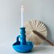 Candle holder fat lava blue