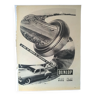 Une publicité papier course voiture pneu Dunlop issue d'une revue d'époque