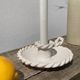 White ceramic candle holder twisted antique rope