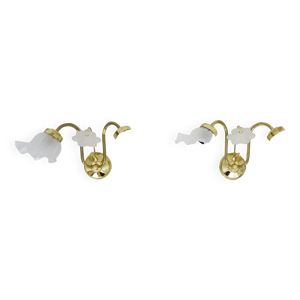 Paire d'appliques murales - laiton tulipe