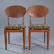 2 teak and velvet chairs - Denmark 1950s/60s