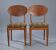 2 teak and velvet chairs - Denmark 1950s/60s