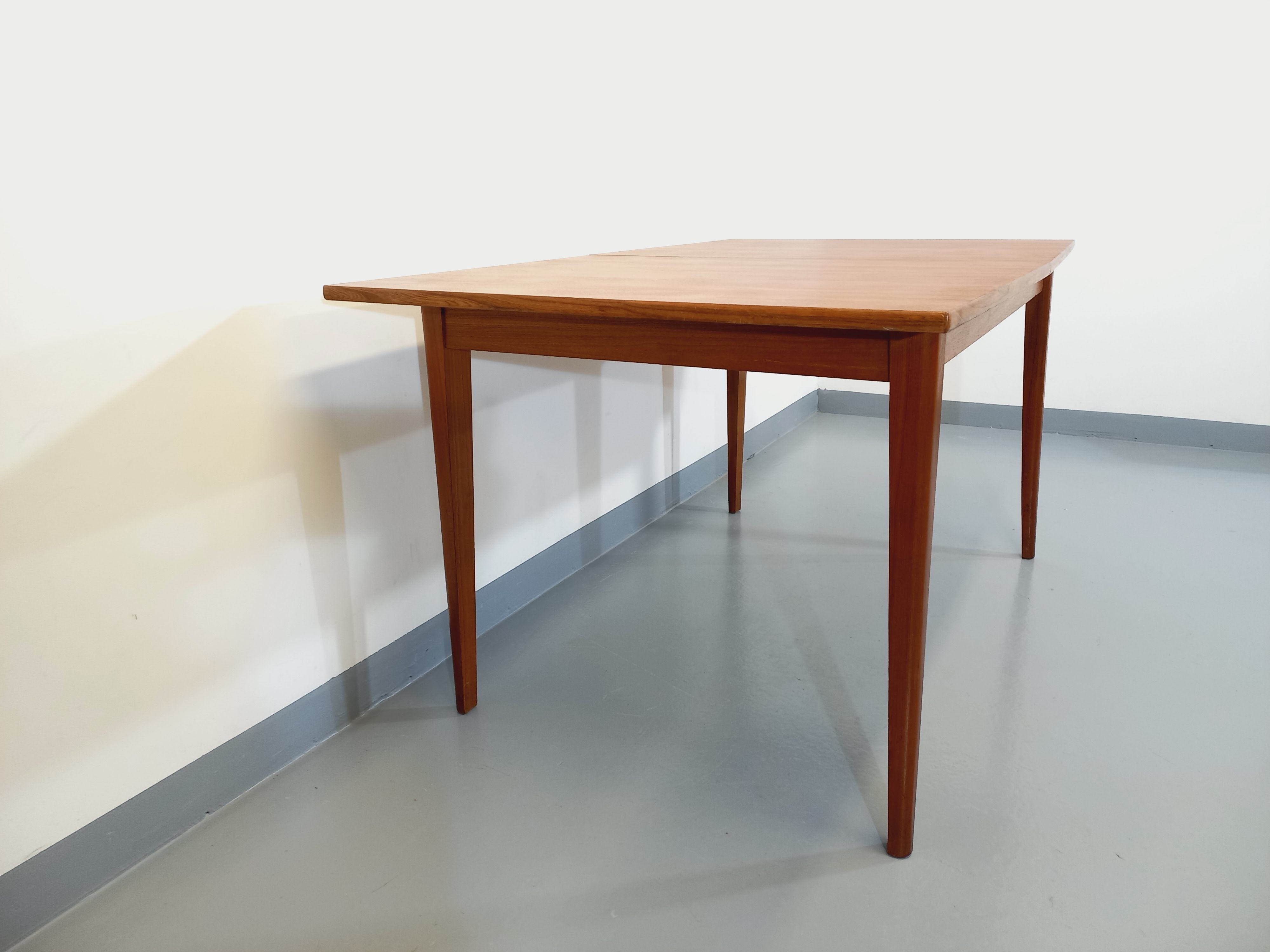 Vintage Scandinavian dining table from 50s 60s teak with extension