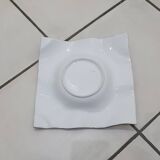 Asymmetrical square ceramic empty pocket bowl
