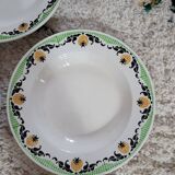 Set of 5 Maroussia Digoin Sarreguemines soup plates