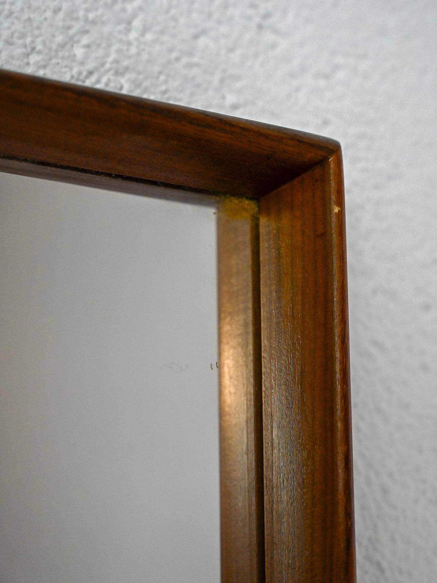 Scandinavian vintage teak mirror, 1950s