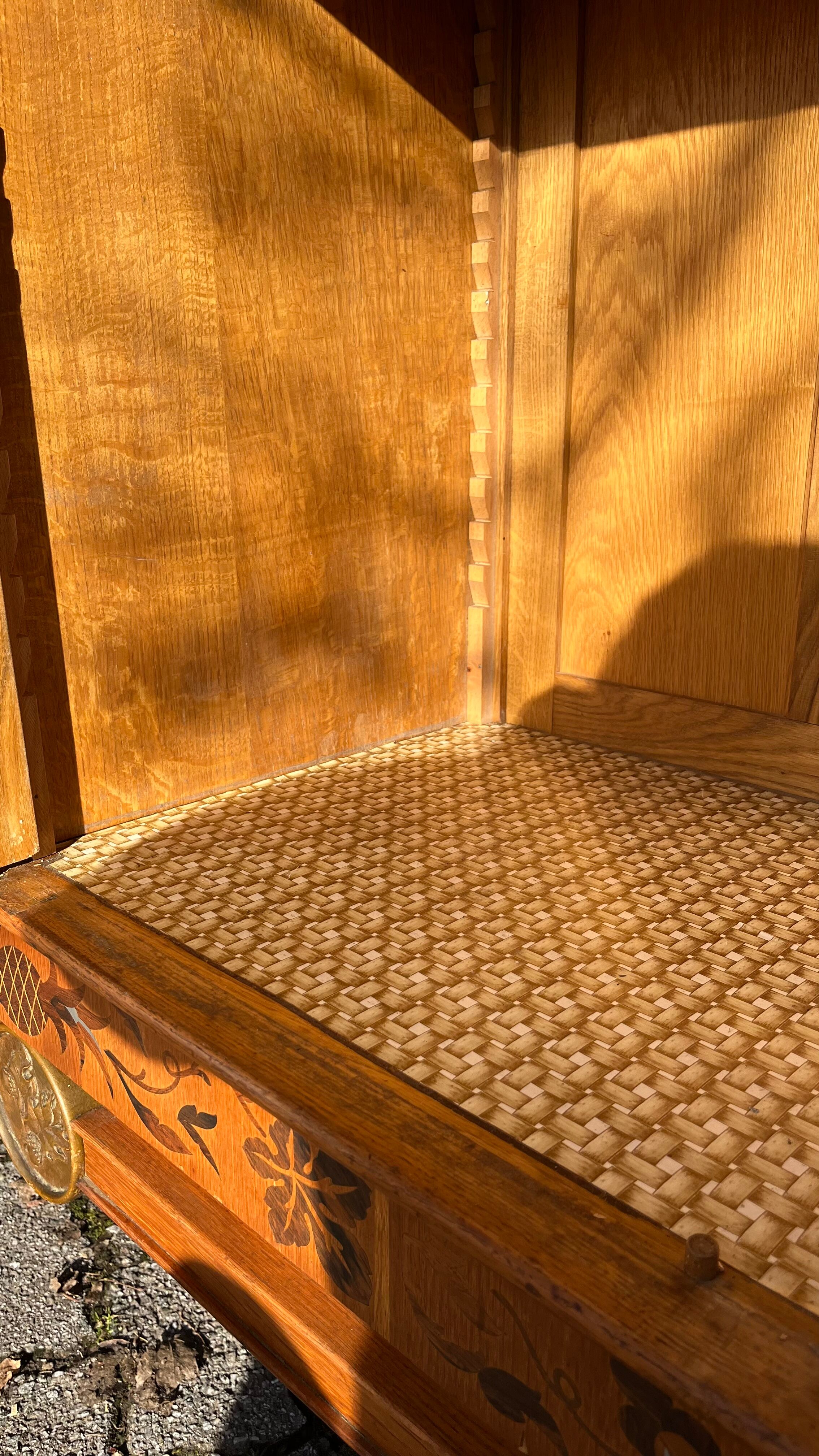 Oak and marquetry row 50s