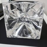 Daum france, rare cendrier cube "roc22", vers 1975, tbe