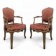 Paire de fauteuil d'époque Louis XV réchampis