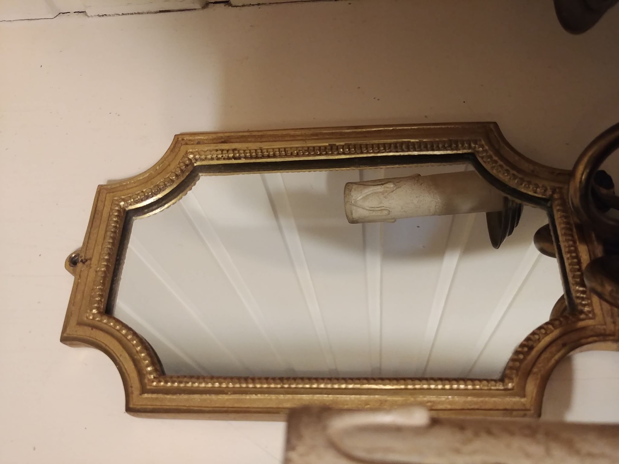 Pair of gold bronze wall lamps