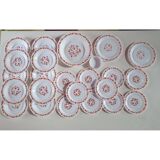lot vaisselles arcopal scania a petites fleurs orange assiette plate, creuse a dessert, un plat ..