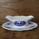 Old Sarreguemines earthenware sauce boat, Romantic model