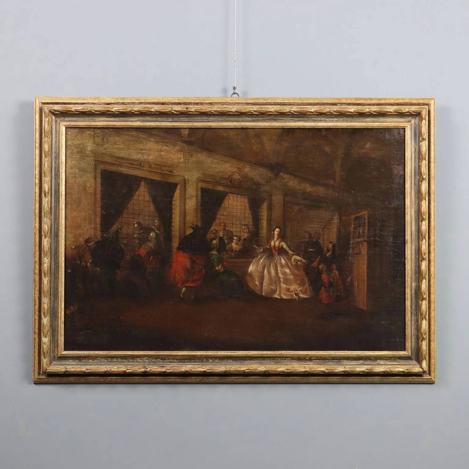Ancient painting "The parlour of the nuns of San Zaccaria" 1800s