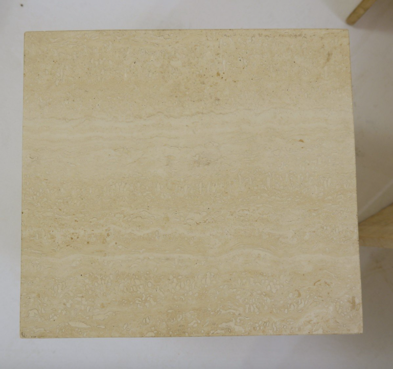 Set of 3 tables in travertine 1970