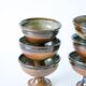 Ensemble de 6 coupes en grès vernissé, fabrication artisanale, 1970