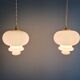 Trio de suspensions scandinaves en opaline blanche, 1960