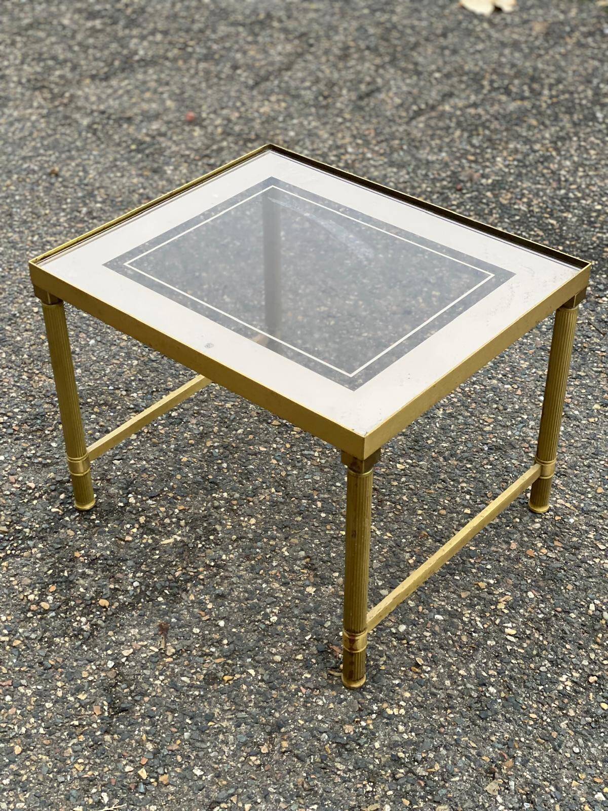 Art Deco brass and glass coffee table